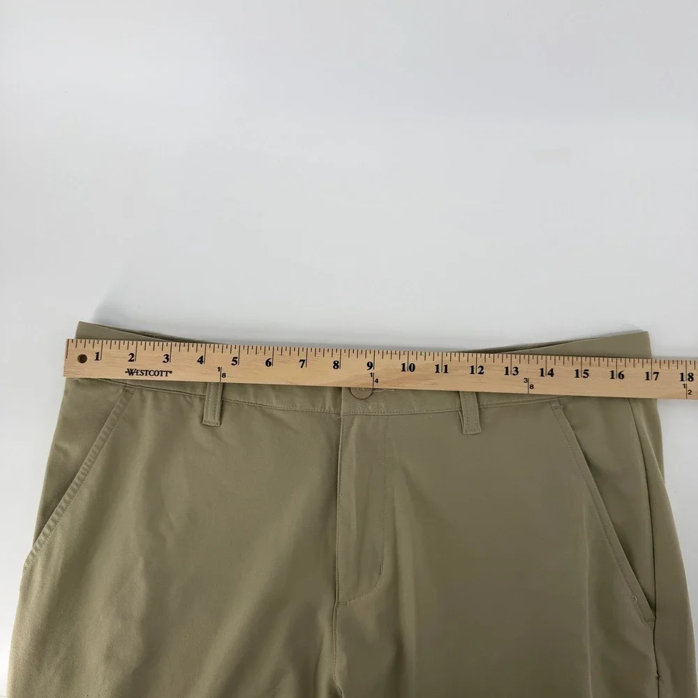 Adidas Golf Pants Mens 32x32 Khaki Tan Performance Stretch Flat Front Trousers
